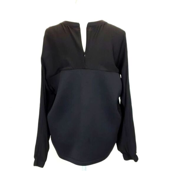 TROUVE Quilted Front Panel Black Long Sleeve Sweater - Picture 5 of 12